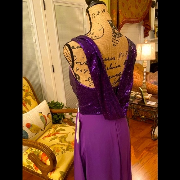 Baby On Line NWT Evening Prom Dress Size Small Deep Purple Floor Length - Picture 5 of 8